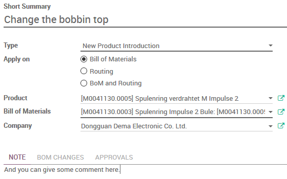 选择产品及BOM和工艺